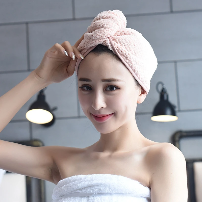 Women Quick Dry Towels Microfiber Fabric Dry Hair Hat bonnets Lady Turban Bathroom Towel Absorbent shower cap hair accessories