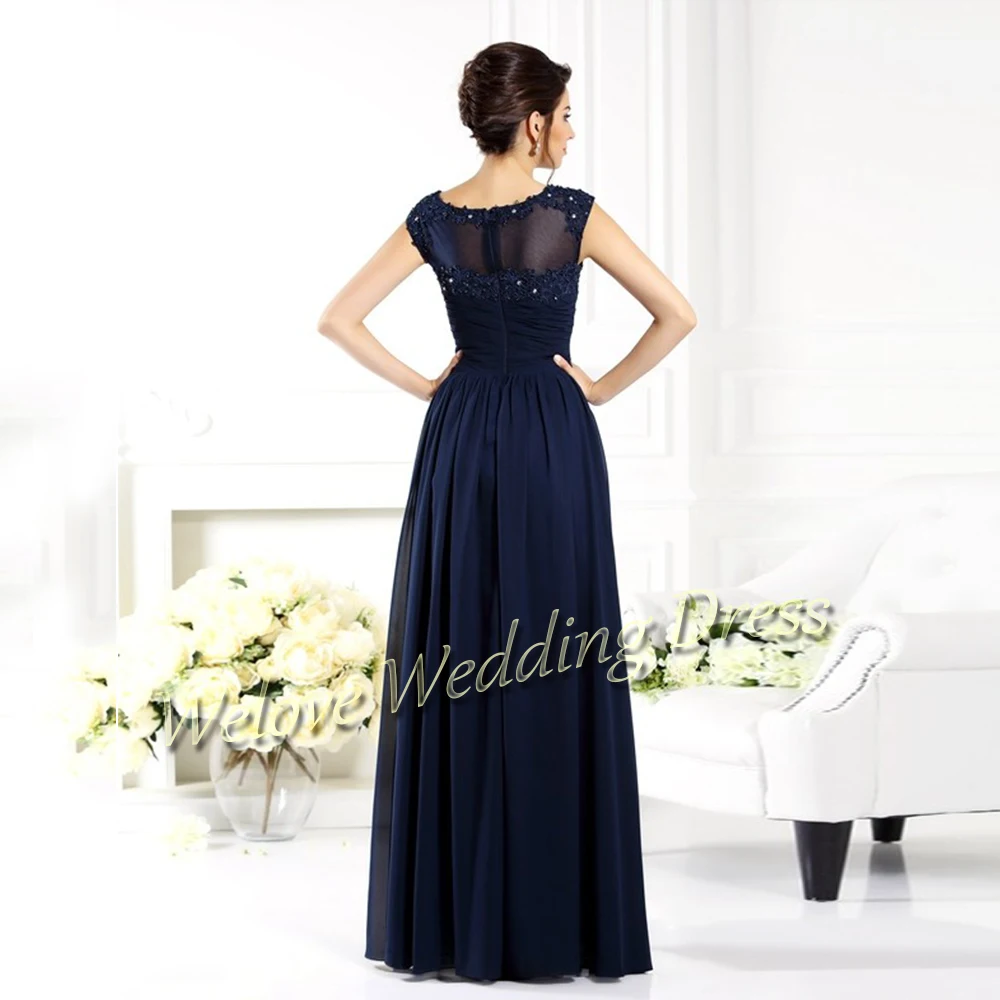 Einfache Marineblau Mutter Der Braut Kleid Chiffon Bodenlangen Elegante Braut Guest Kleider Plus Größe Zipper Zurück Vestidos novia