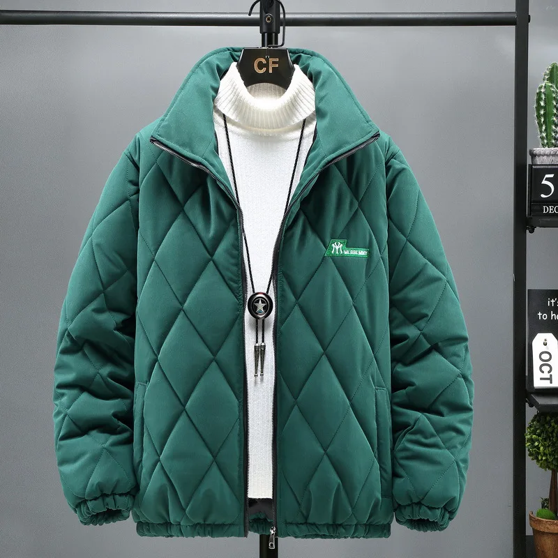 Winter Jacket Men Parkas Thicken Warm Coat Mens Stand Collar Jackets Solid Color Parka Coat Man Fashion New Streetwear 5XL