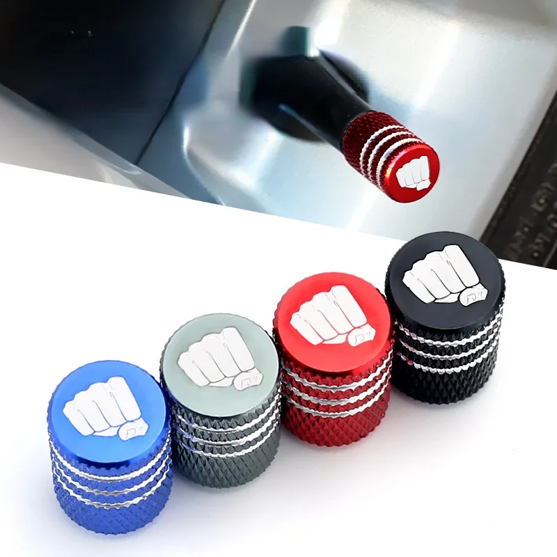 

4 Pcs/Set Laser Print Fist Style Tire Valve Cap Car Wheel Tire Valve Stem Air Caps Fist Style Tyre Valve Caps Dust Caps Auto