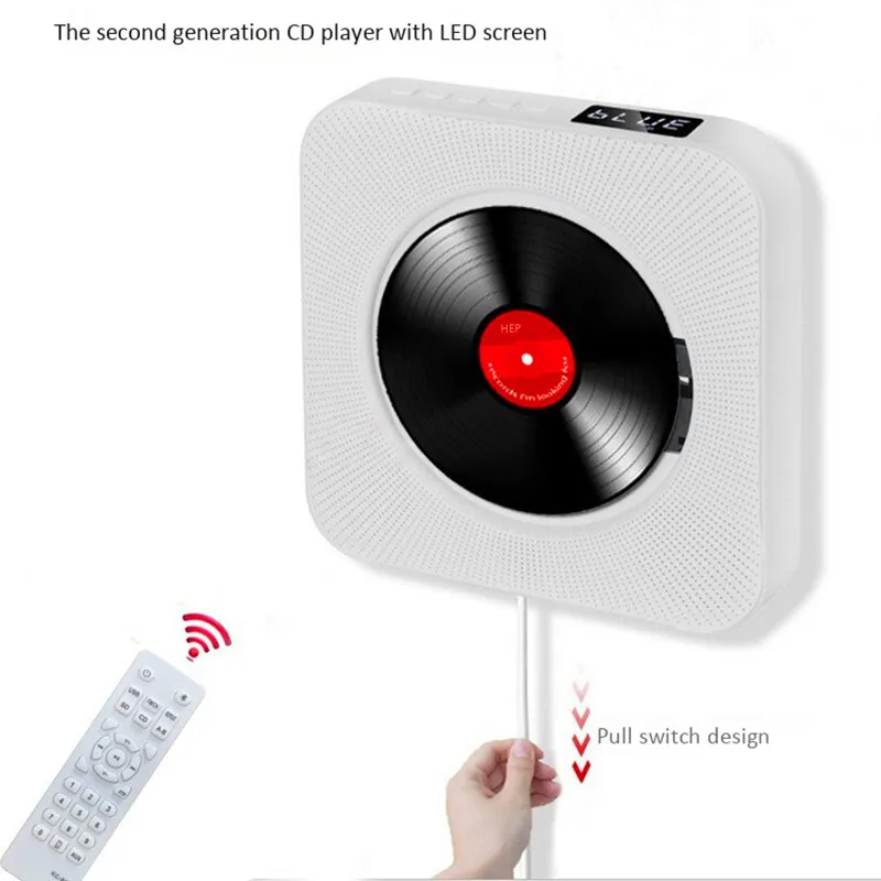 

Bluetooth wireless LED screen CD player sound MP3 TF card U disk aux 3.5 USB play learning machine wall desktop speaker FM radio