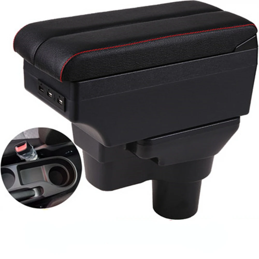 For Hyundai solaris 2 Center console armrest box storage box armrests elbow rest with usb cup mobile phone holder