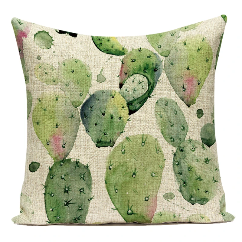 Mexico Cactus Cushion Cover Tropical Plants Cactus Printing Throw Pillow Case for Sofa Bed Chairs Home Decoration Pillowcase