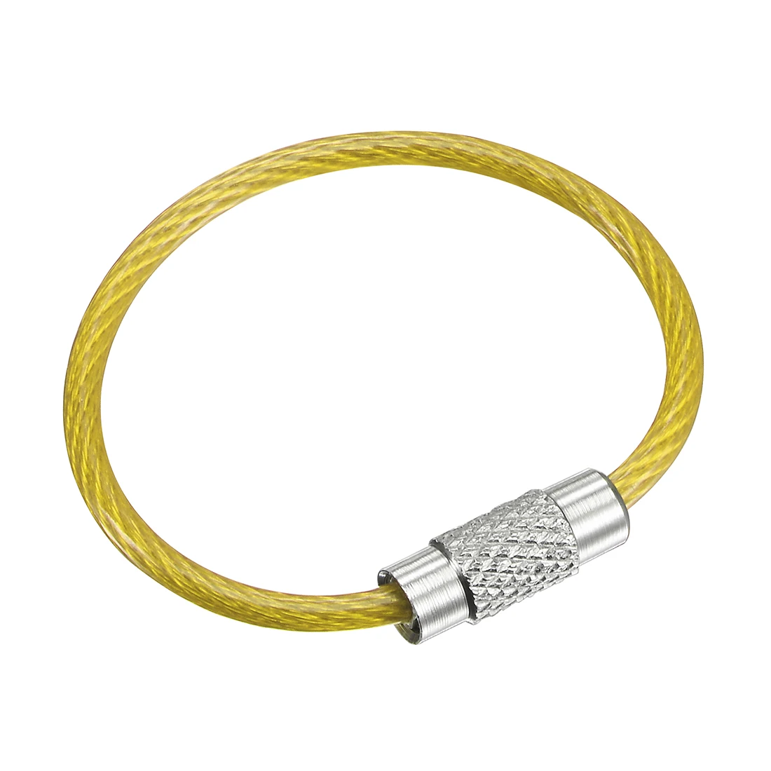 Yuxcell-PVC revestido fio Keychain, Loop cabo para bolsa, colhedor, zíper, aço inoxidável