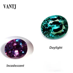 VANTJ Lab Grown Alexandrite Loose Gemstone Oval Cut for Silver or Gold Mounting Diy Fine Jewelry Wonem Gigt