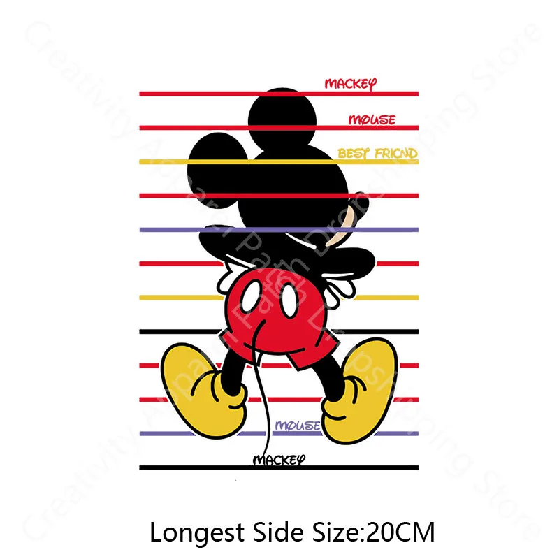 Cute Mickey Minnie Mouse Fusible Patch on Clothes Thermal Transfer Stickers for Children\'s Clothing Thermoadhesive Patches Decor