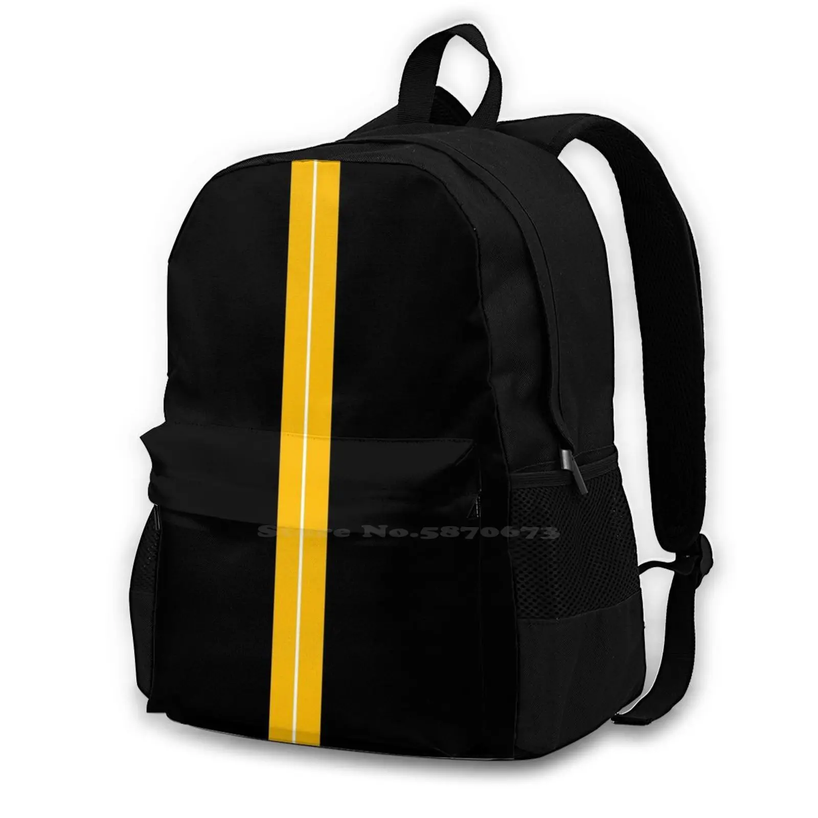 Wolves Football Club Stripe Wwfc New Arrivals Unisex Bags Student Bag Backpack Stripe Black White Wolves Wanderers Football