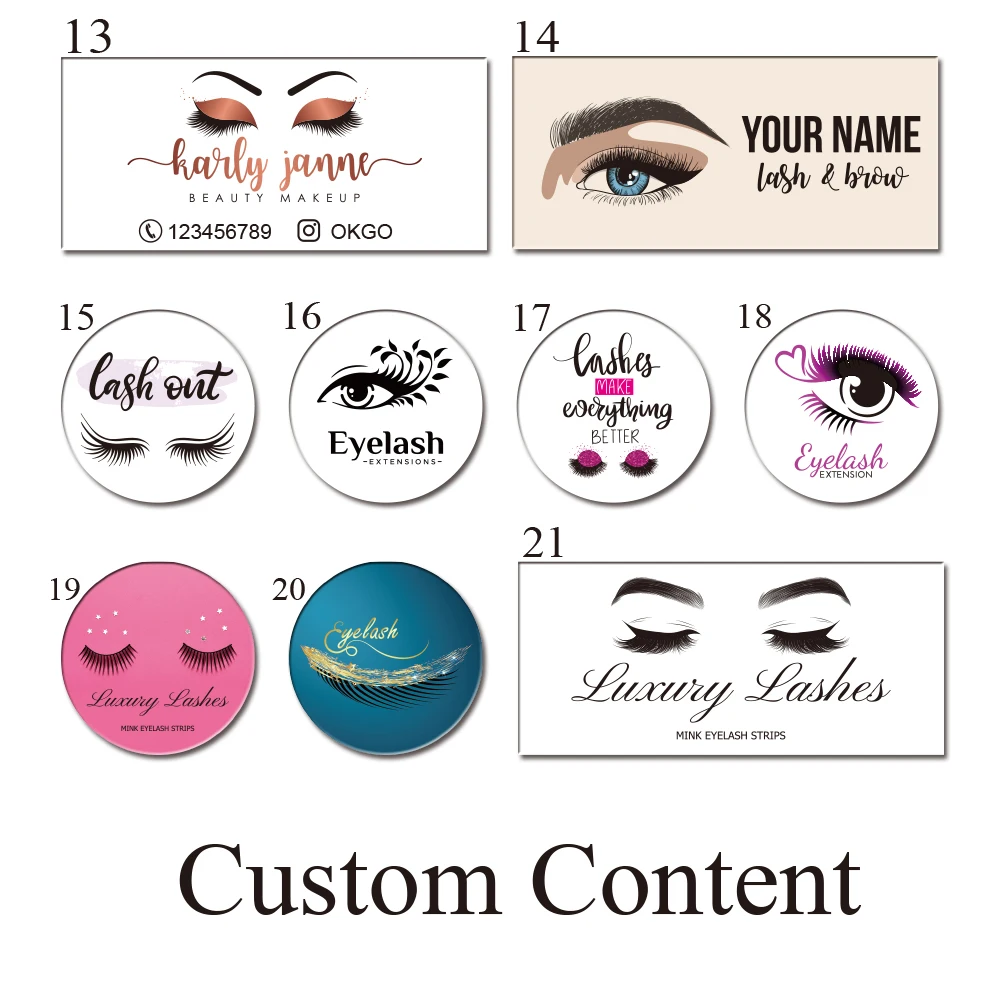 100PCS Personalized Custom Transparent Stickers Eyelash Lipstick Label Logo Lip Gloss Tube Sticker Beauty