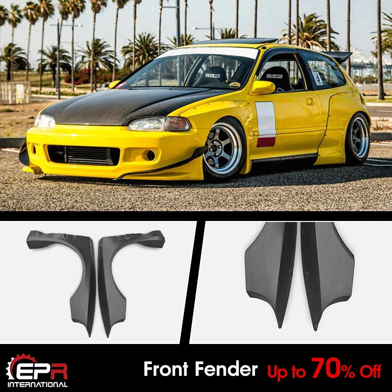 

For Honda EG Civic Hatch Back RB Style FRP Unpainted Wide Body Front Fender Mudguards Kits