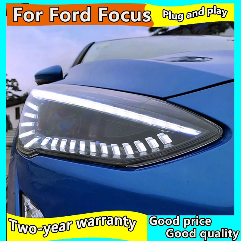 

Car styling LED HID Rio LED headlights Head Lamp case for Ford Focus headlights 2019 LED Ford Focus headlights Lens low beam