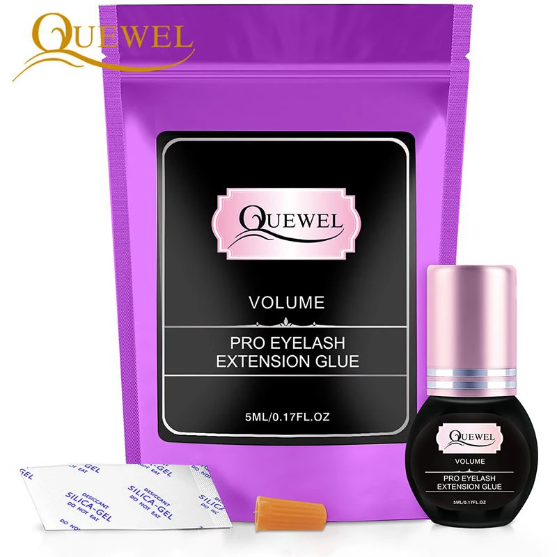 

Quewel 5ml Eyelash Glue 1-2S Dry Volume Lashes Glue Fast Dry Individual False Eyelashes Extensions Black Adhesive 6-7 weeks