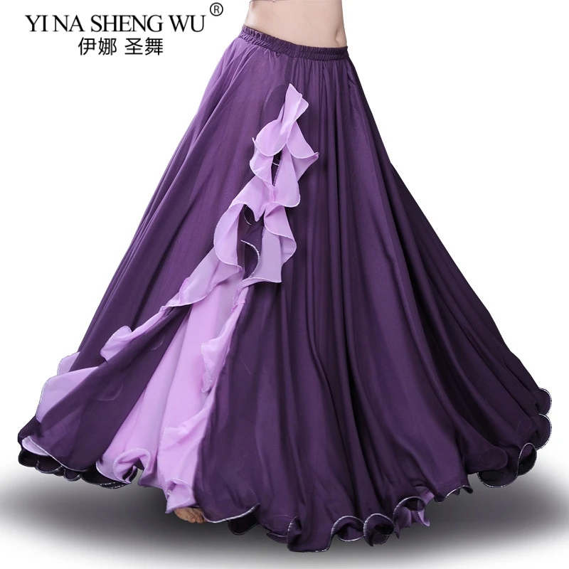 New Bellydancing Costumes Skirts Sexy Belly Dance Performance Skirt Clothing Training Dress Long Dance Split Skirt Lady Stage