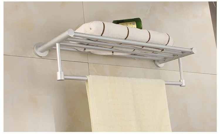 Rak Handuk Ruang Aluminium Rak Handuk Kamar Mandi Batang Rambut Dinding Gantung Rak Perangkat Keras Liontin