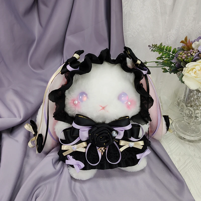 Sweet cool Lolita aslant pack lovely rabbit bag dark gothic Lolita lovely rabbit bag