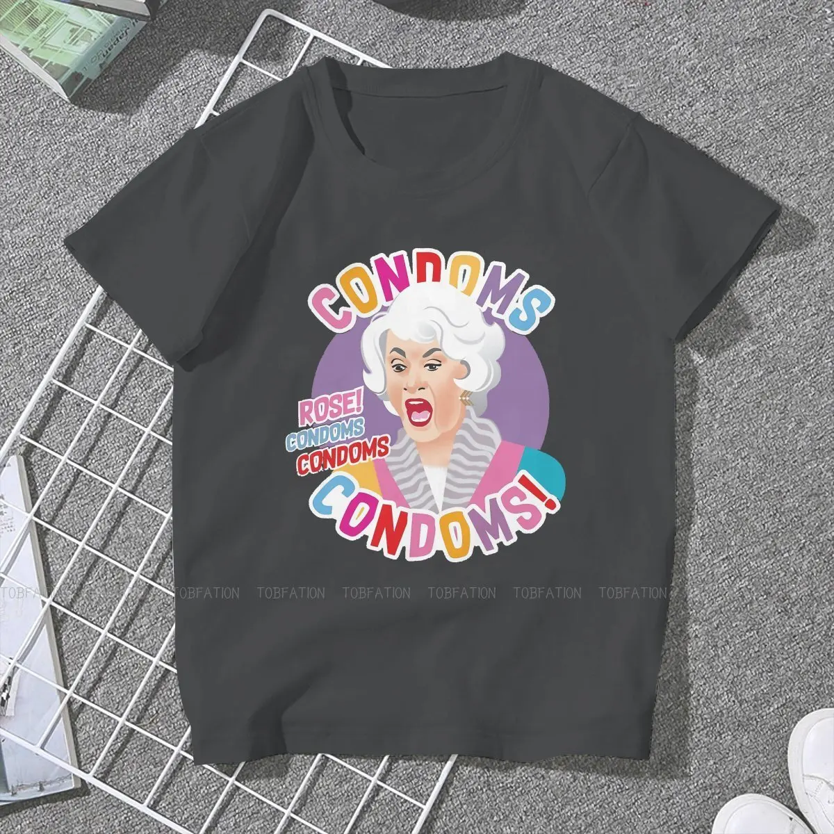 Golden Girls Comedy Family Friendship Bea Arthur Original TShirts Condoms  Rose Print Girl T Shirt Hipster Tops 4XL