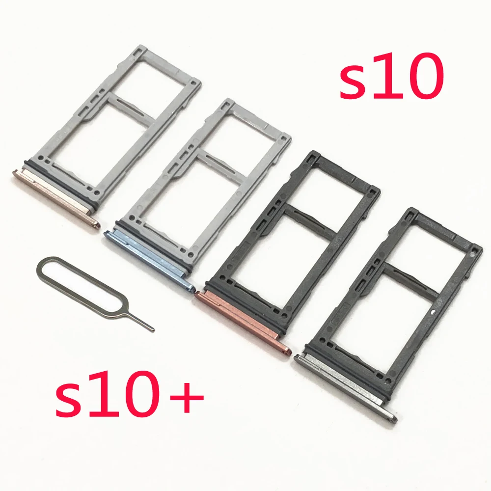 Phone SIM Card Tray For Samsung Galaxy S10 Plus S10+ G975 G975F G973F G973 New Micro SD Card Adapter Holder