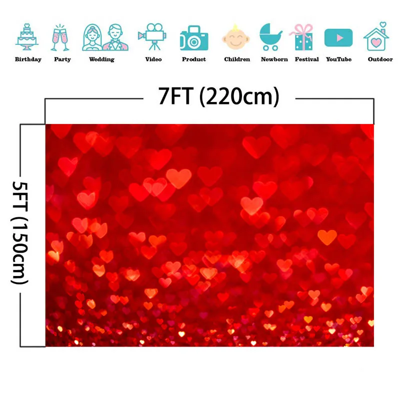 Arrière-plan pour photographie de la saint-valentin, fond de photographie, amour, cœur, lumière Bokeh, paillettes, Portrait d'enfant, rêve, bébé, mariage, pour séance Photo