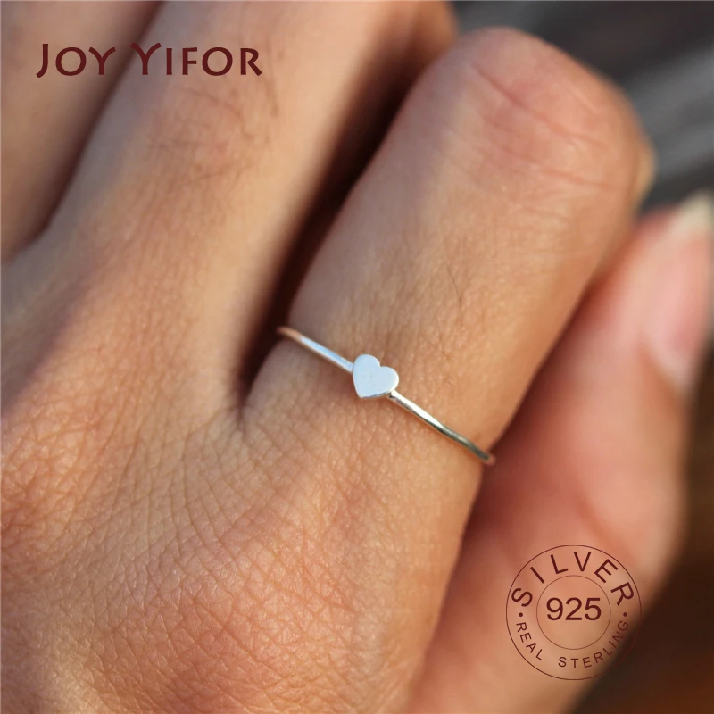 Kobieta Małe Serce Regulowany Pierścionek Moda 925 Sterling Silver Love Ring Śliczny złoty kolor Obietnica Obrączki ślubne dla kobiet