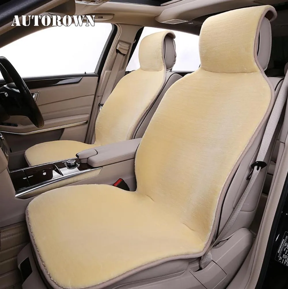 AUTOROWN Faux Fur Car Seat Covers Universal Size Artificial Fur Car Seat Covers Automobiles Seat Covers Interior Accessories