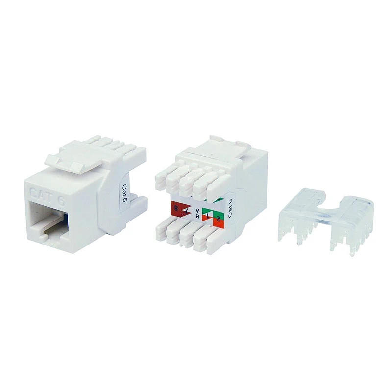 Gigabit RJ45 CAT6 UTP Keystone Jack Impact Design For Faceplate Wall Plate 110 Krone Punch Down Type With IDC Dust Cover