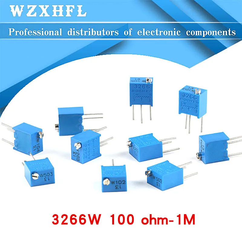 Potentiomètres de coupe-pot, 3266W 3266 100 200 ohm 1K 2K 5K 10K 20K 50K 500K 100K 200K 1M ohm 100R 200R 500R 10 pièces