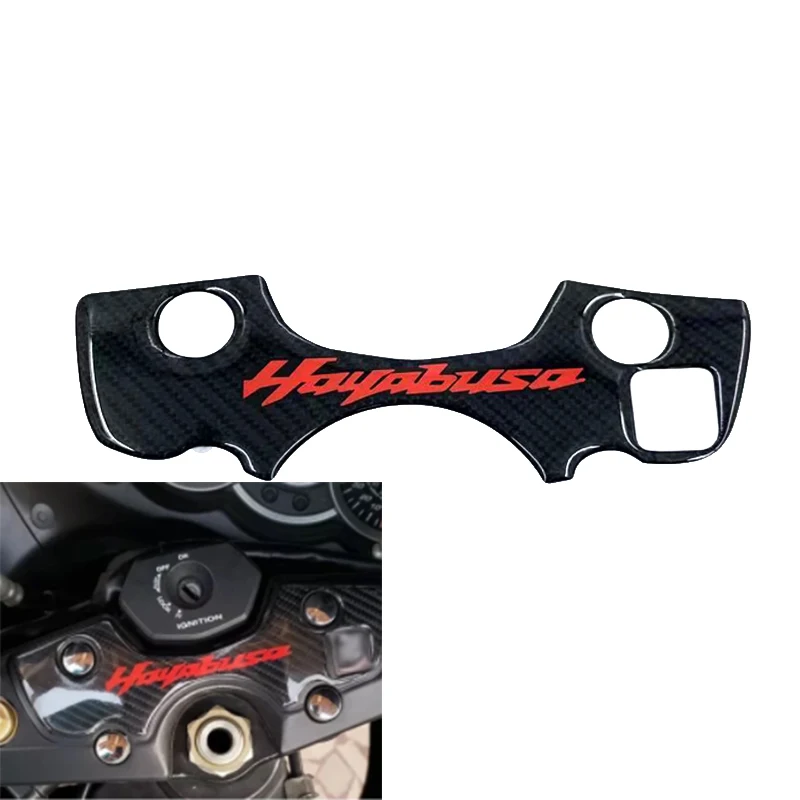 For Suzuki GSXR1300 GSXR 1300 Hayabusa Carbon Fiber Front Upper Clamp 3D Stickers Decal Protection Pad 2008 2009 2010 2011 2012