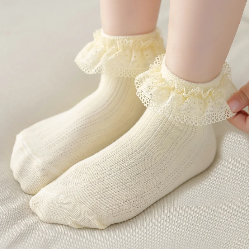 Girls Breathable Cotton Socks Summer Children Mesh Socks Lace Baby Socks Spring Girls Dance Socks Autumn Lacy Princess Socks