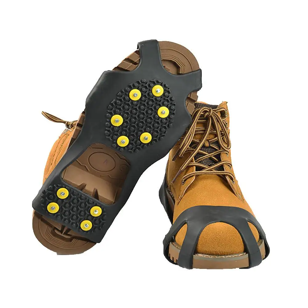 Botas antiderrapantes para escalada, sapatos de neve para inverno, com espinho de gelo, capa de sapatos, 1 par