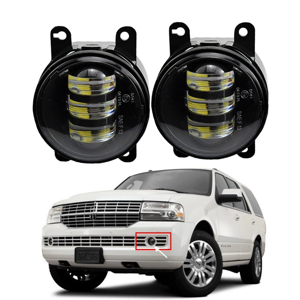 1Pair LED Fog Light Lamp Front Bumper Light For Lincoln Navigator 2007-2015 For Fiat Fullback 2017 For Fiat Punto Evo 2010-2012