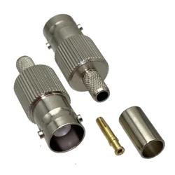 Connector BNC female jack crimp RG58 RG142 LMR195 RG400 cable straight RF Coaxial