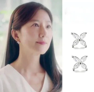 34styles Fashionable new Korean TV 부부의 세계  Married Life the same style elegant high Earrings Kim Hee Ae