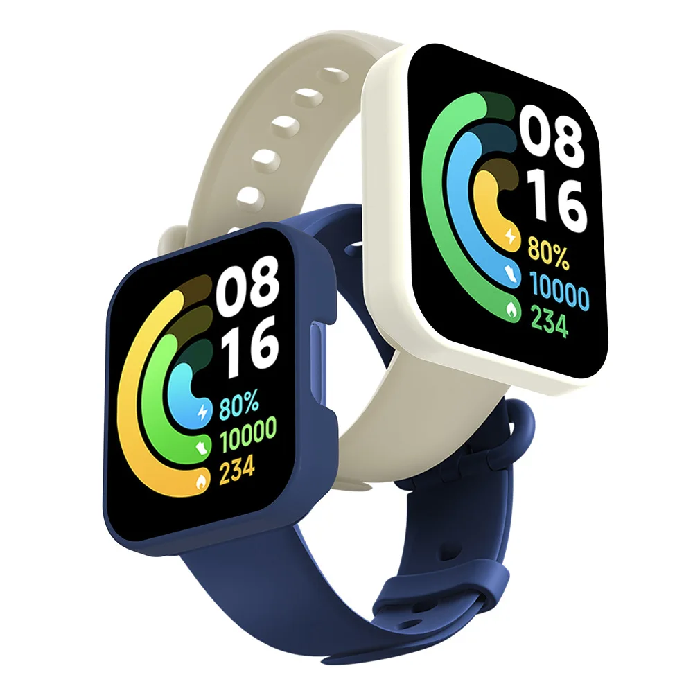 PC жесткий корпус стекло защитная пленка чехол рамка для Xiaomi Redmi Watch 2/Mi Watch Lite защитный чехол Аксессуары для часов 2