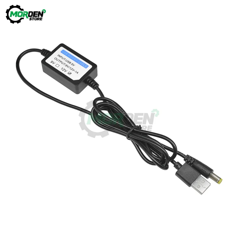 DC-DC 5V to 9V 12V 1A Step Up USB Boost Cable Booster Power Converter Adapter USB DC Cord Plug 5.5x2.1mm for Power Bank