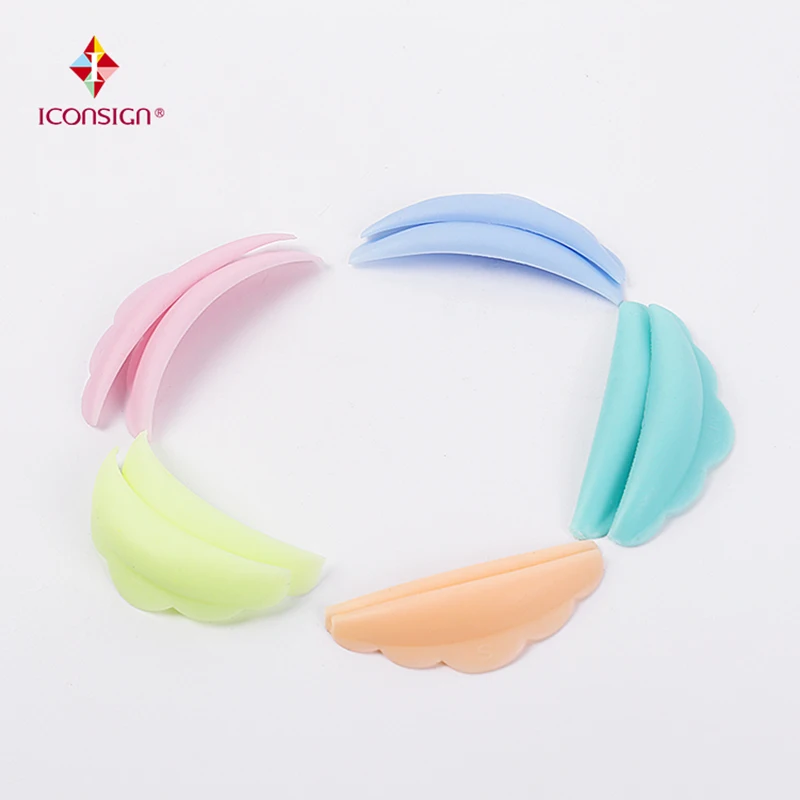 ICONSIGN 5 Pairs/Bag Colorful Eyelash Lift Pads Soft Silicone Recycle Lashes Perm Rods Eye Lash Lifting Curlers Makeup Tools