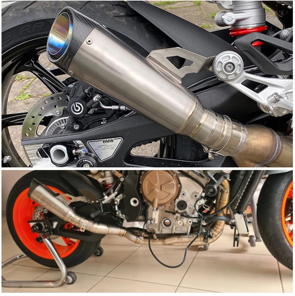 نظام عادم دراجة نارية SC ، تعديل الهروب ، أنبوب وصلة وسط سبائك التيتانيوم ، كاتم للصوت من ألياف الكربون ، BMW S1000RR 2019 - 2023
