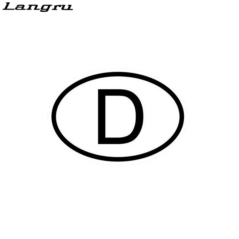 Langru 15*10CM D Germany Country Code Oval Car Stickers Decals Motorcycle Car Accessories Jdm