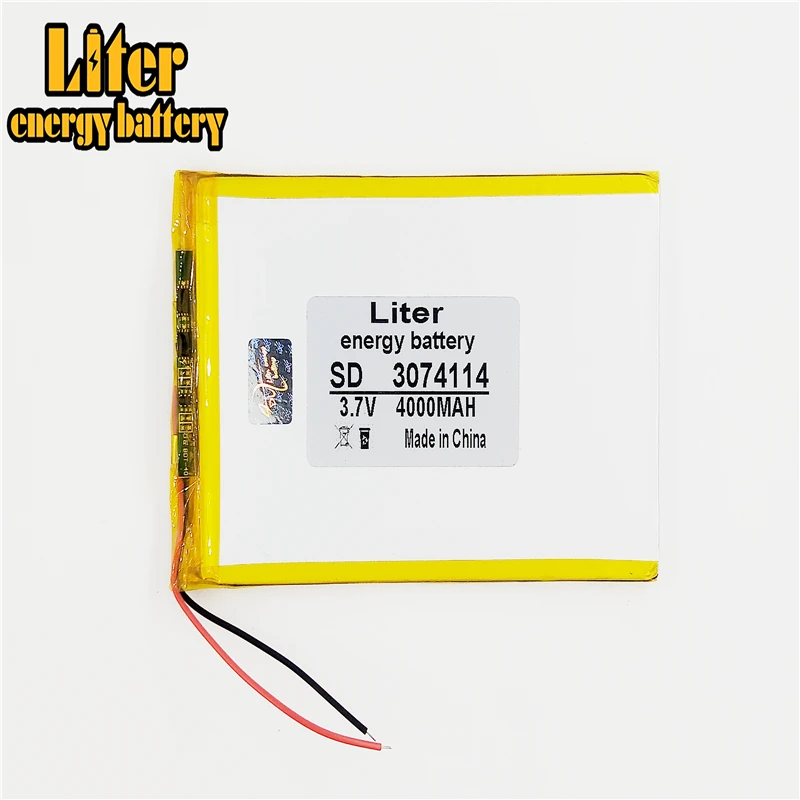 3.7V 4000mah 3074114 lithium polymer battery FOR 3.7V 3074114 PLUG polymer lithium ion Battery Replacement Tablet Battery