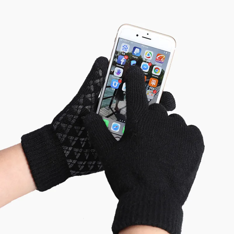 Fashion Woman Winter Warmer Knitted Phone Touch Screen Gloves Men Outdoor Riding Sports Non-Slip Glove Christmas Party Gift Gl16