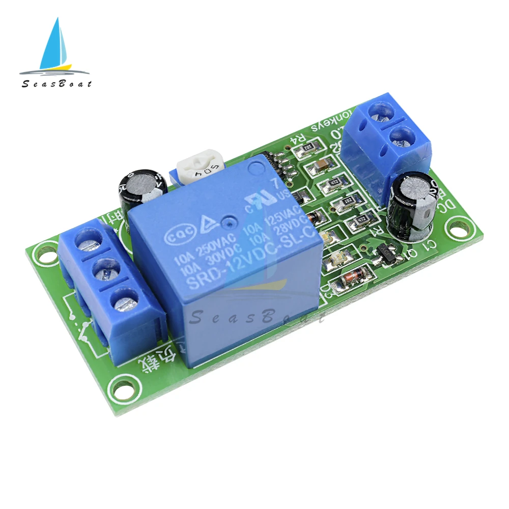 NE555 DC 12V Time Delay Relay Module Conduction Trigger Timing Delay Relays Timer Switch Pulse Generation Adjustable 0-60 Second