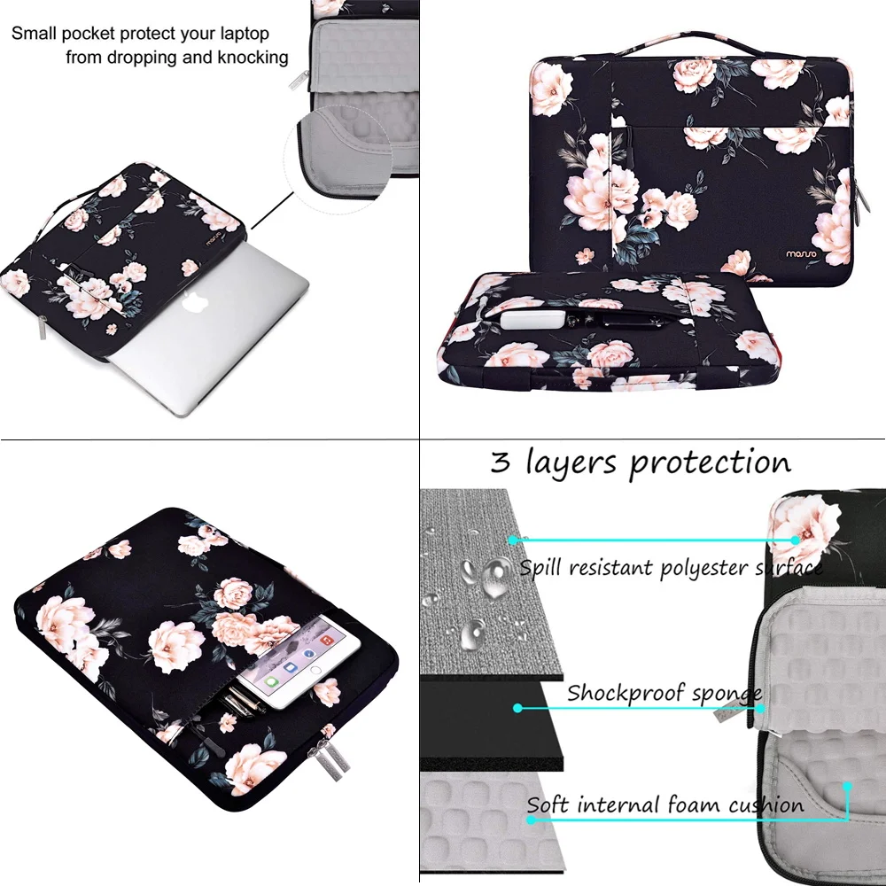 Laptop Bag Sleeve Case 13.3 14 15.6 inch Notebook Handbag For Macbook M1 Air Pro ASUS Lenovo Dell Huawei Computer Briefcase Bag