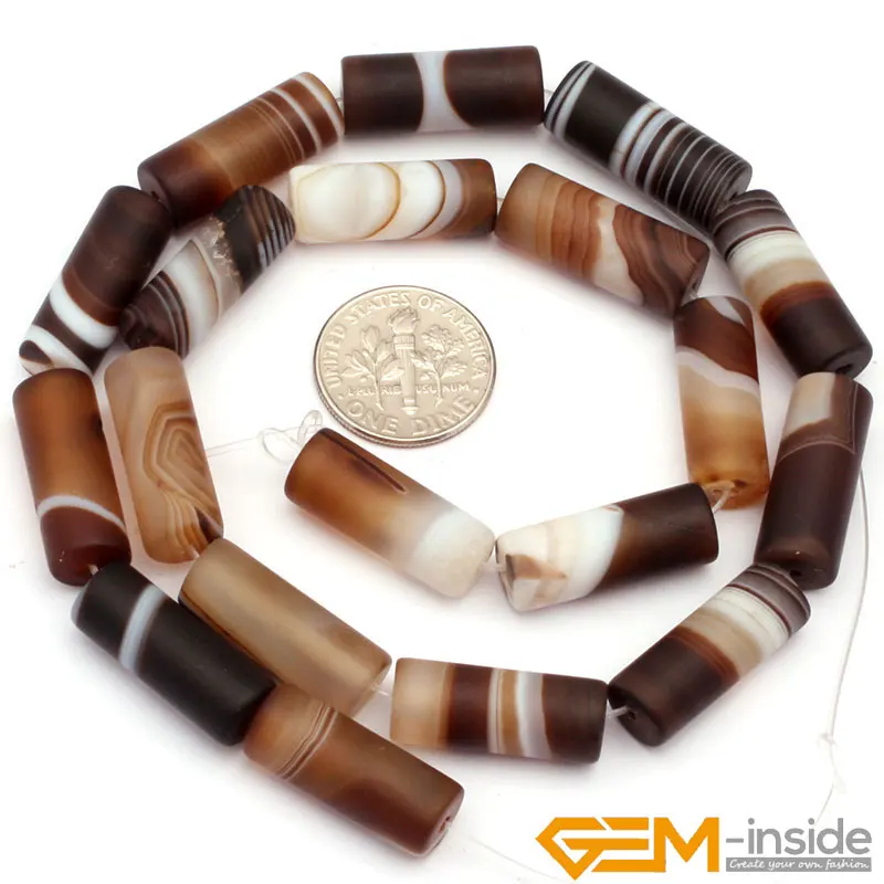 Natural Botswana Agates Frosted Tube Acceories Beads For Jewelry Making Strand 15 inch DIY Jewelry Bead For Bracelet Necklace