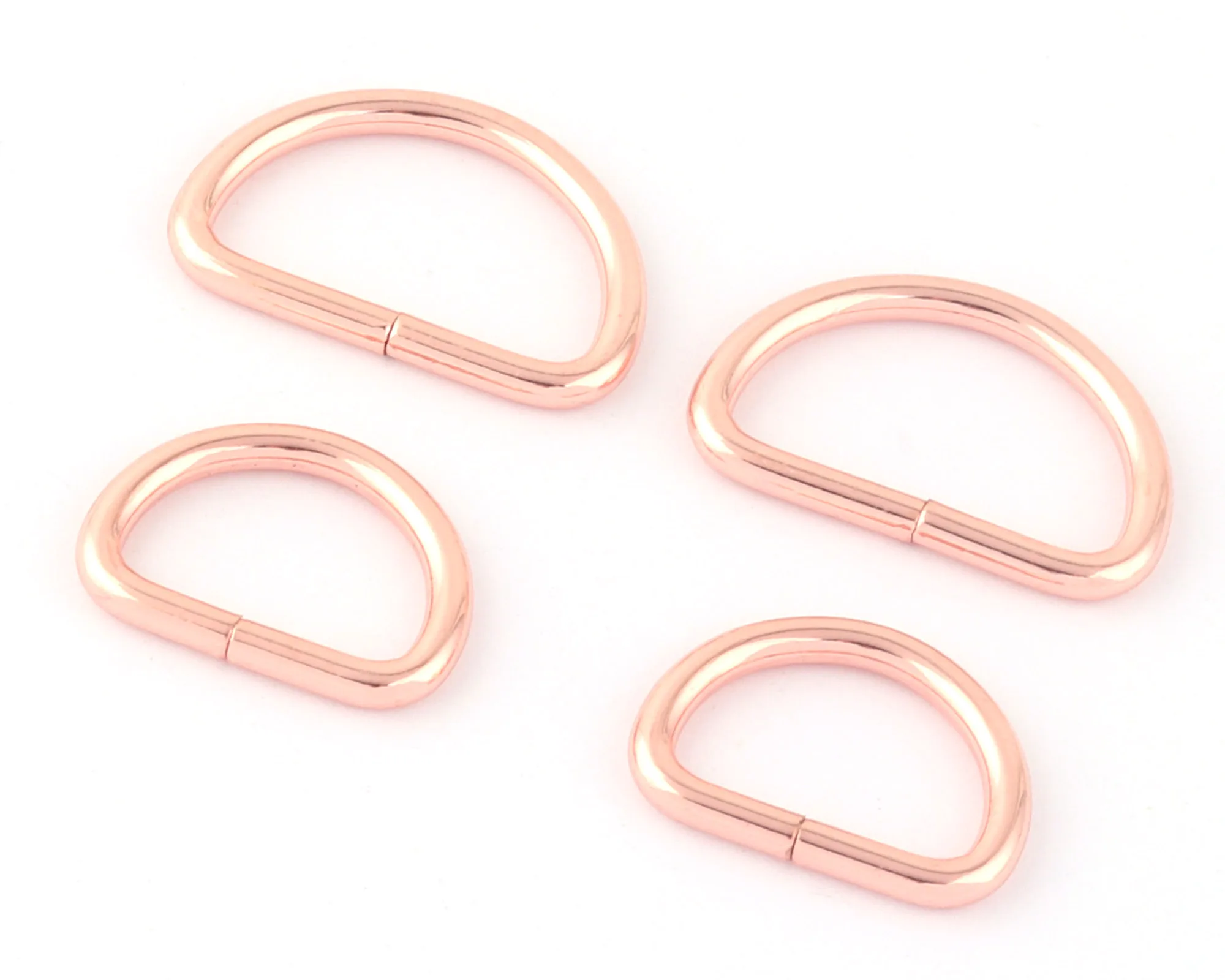 20/25mm Rose Gold D Rings Adjustable Slide D Buckles Purse Hardware Dog Collar Supplies Webbing Bag Clasps Leather Finding 10pcs