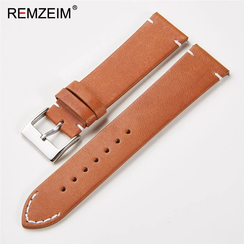 20mm 22mm Leather Watch Band For Amazfit Huawei Samsung Galaxy Watch 4 Active2 46mm 42mm Gear S3 Strap Replacement Straps