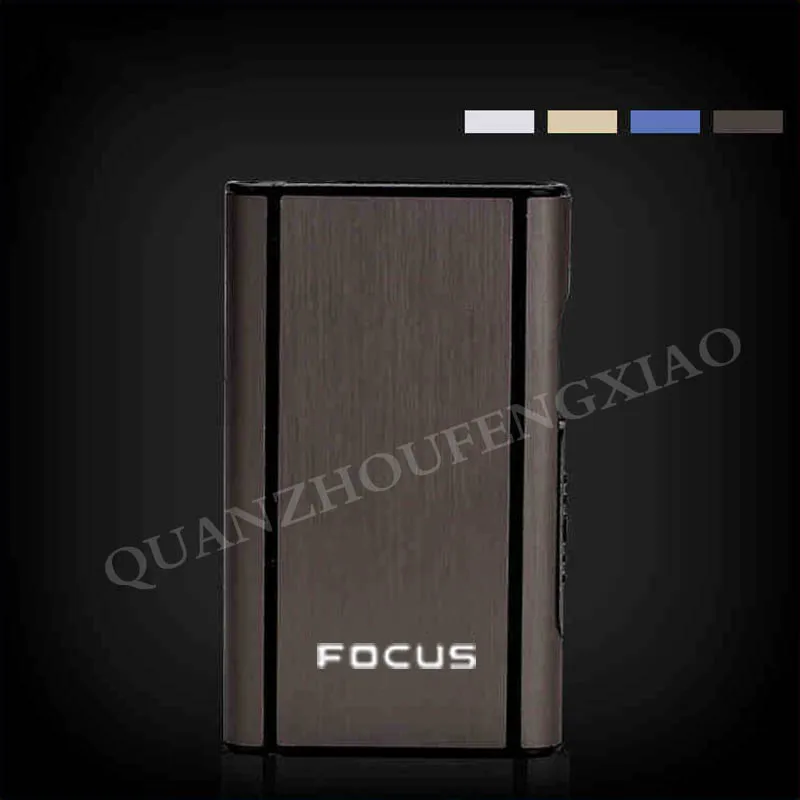 FOCUS Ejection Holder Male Gadgets Windproof Aluminium Alloy Smoke Boxes Creative Fashion Automatic Cigarette Case