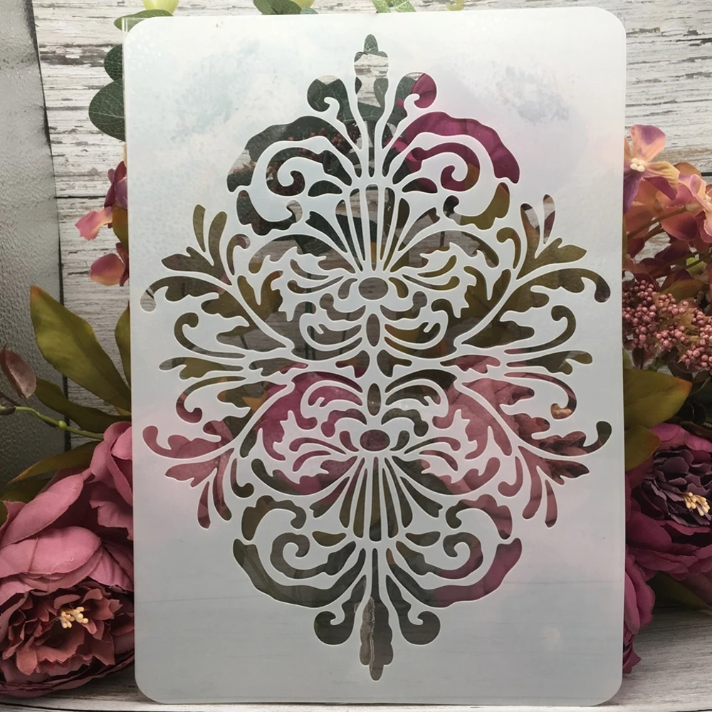 

29*21cm A4 Vintage Floral Edge DIY Layering Stencils Wall Painting Scrapbook Coloring Embossing Album Decorative Template