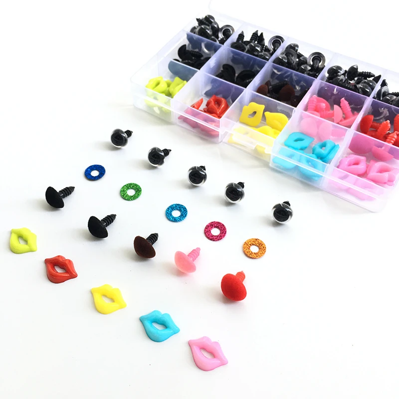 315pcs Plastic Safety Eyes Doll Velvet Nose Color Mouth for Dolls Making Toys Teddy Bear Dolls Eyes Amigurumi Making Accessories