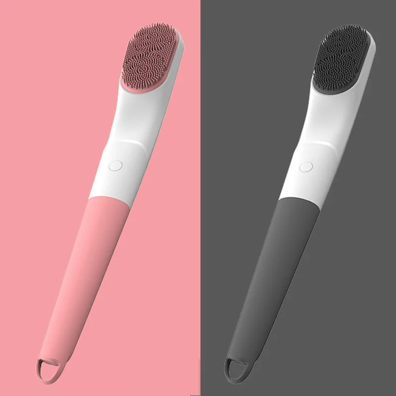 New electric scrubbing brush, long-handled silicone waterproof cleaning and massage automatic back scrubbing device