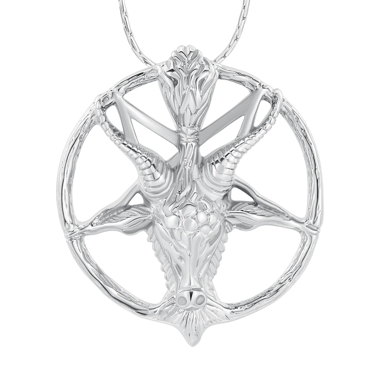 Baphomet Goat Head Cremation Jewelry Pendant Inverted Pentacle Memorial Urn Necklace for Ashes - Satanic Symbol Decor Keepsake