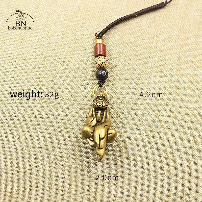 Bodhidharma Buddha Figurines Miniatures Desktop Ornament Retro Brass Master Dharma Statue Home Decor Crafts Accessories