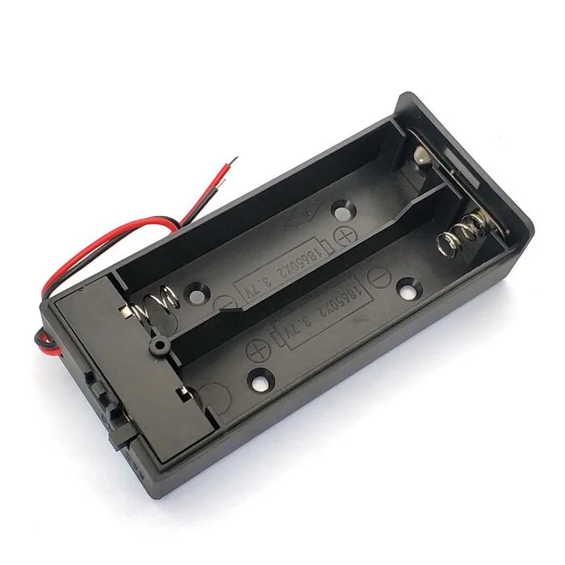 1Pcs/lot 7.4V 2X18650 Battery Holder Panel Mounted With Cover,toggle switch